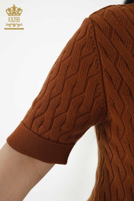 Women's Knitwear Short Sleeve Tan - 16181 | KAZEE - Thumbnail