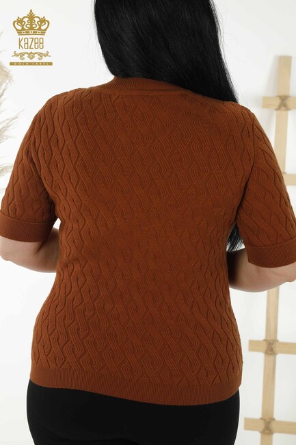 Women's Knitwear Short Sleeve Tan - 16181 | KAZEE - Thumbnail