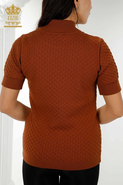 Women's Knitwear Short Sleeve Tan - 30119 | KAZEE - Thumbnail