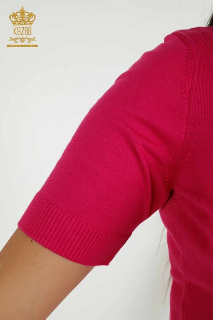 Women's Knitwear Short Sleeve Fuchsia - 30255 | KAZEE - Thumbnail