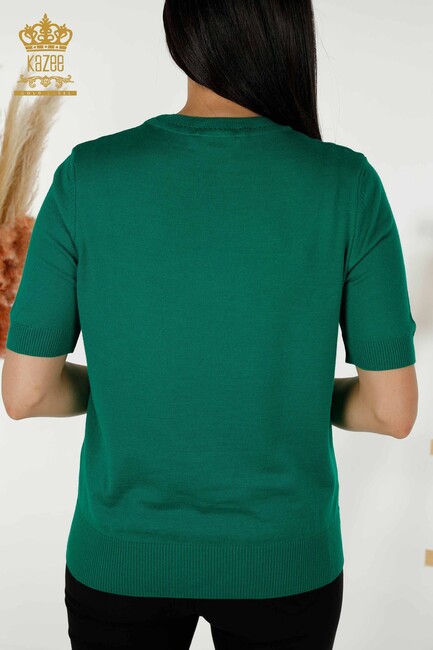 Women's Knitwear Short Sleeve Green - 30255 | KAZEE - Thumbnail