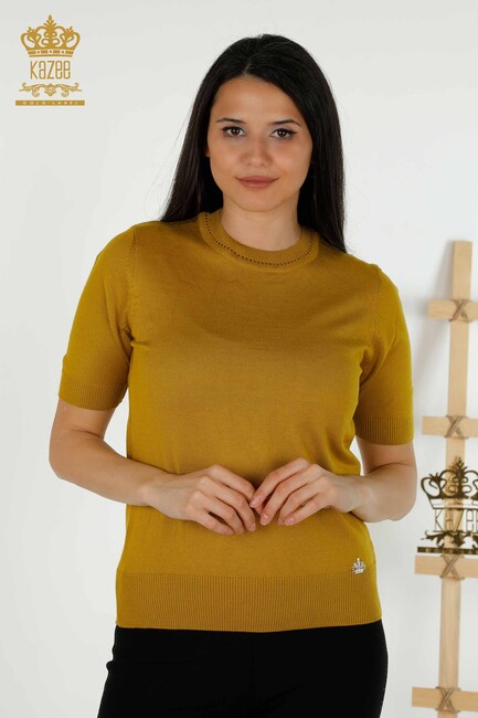 Women's Knitwear Short Sleeve Mustard - 30255 | KAZEE - Thumbnail