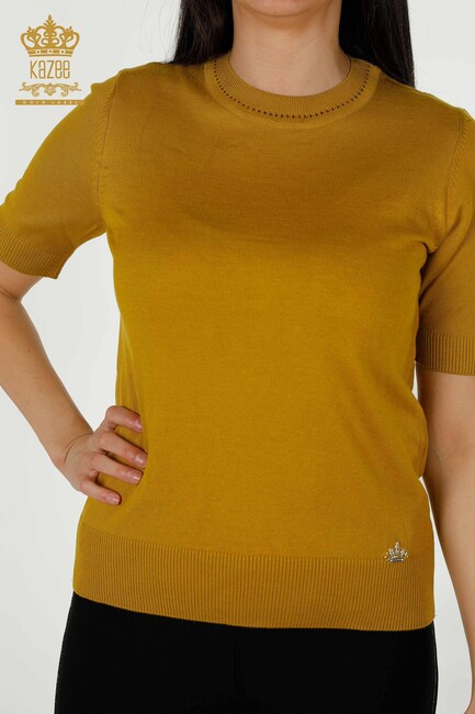 Women's Knitwear Short Sleeve Mustard - 30255 | KAZEE - Thumbnail