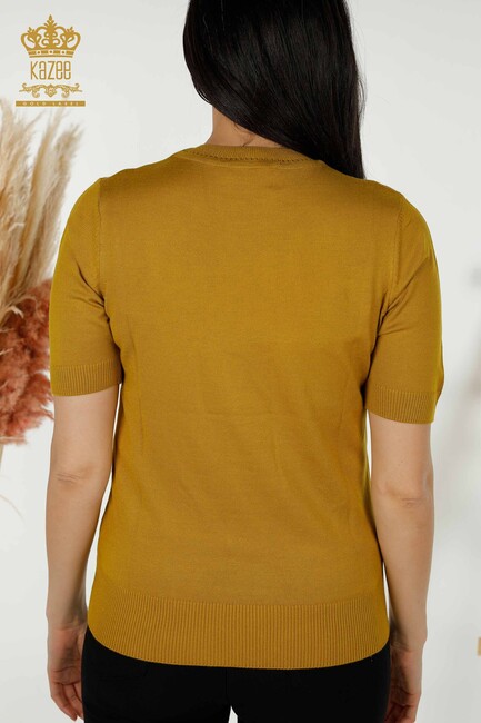 Women's Knitwear Short Sleeve Mustard - 30255 | KAZEE - Thumbnail