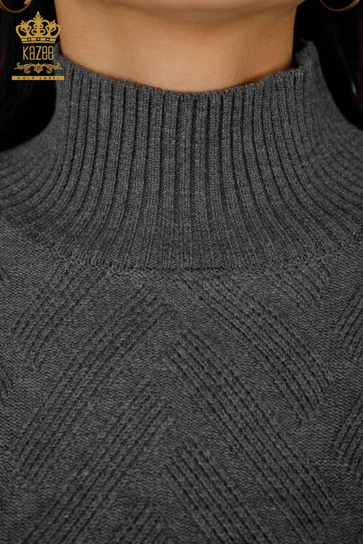 Women's Knitwear Anthracite with Thread Tie Sides - 30000 | KAZEE