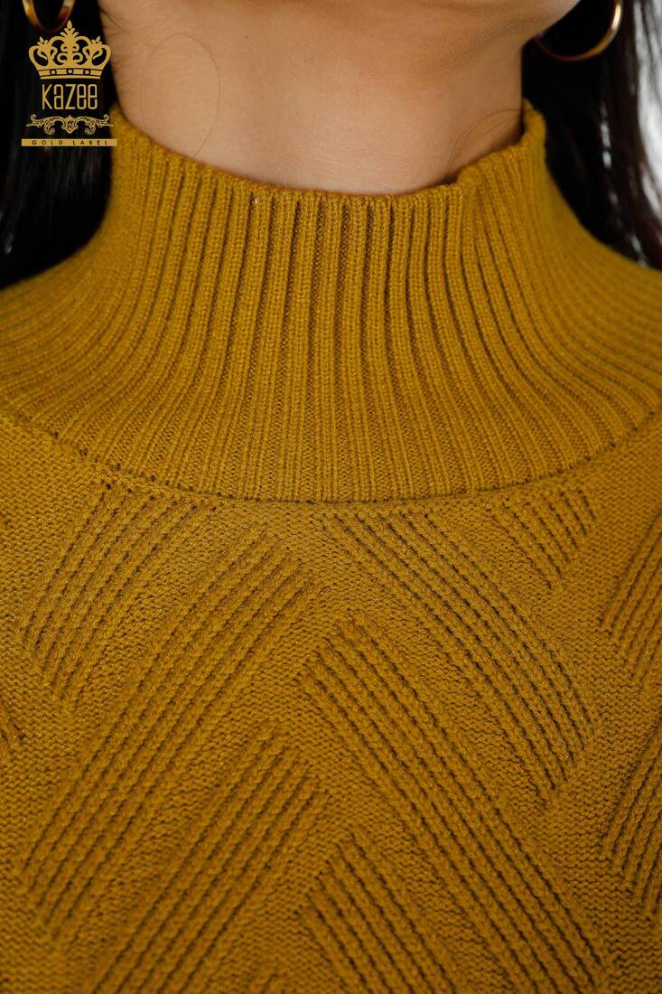 Women's Knitwear with Thread Tie Sides Mustard - 30000 | KAZEE