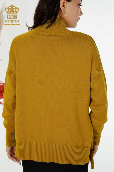 Women's Knitwear with Thread Tie Sides Mustard - 30000 | KAZEE - Thumbnail