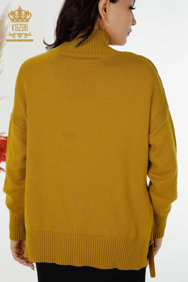 Women's Knitwear with Thread Tie Sides Mustard - 30000 | KAZEE