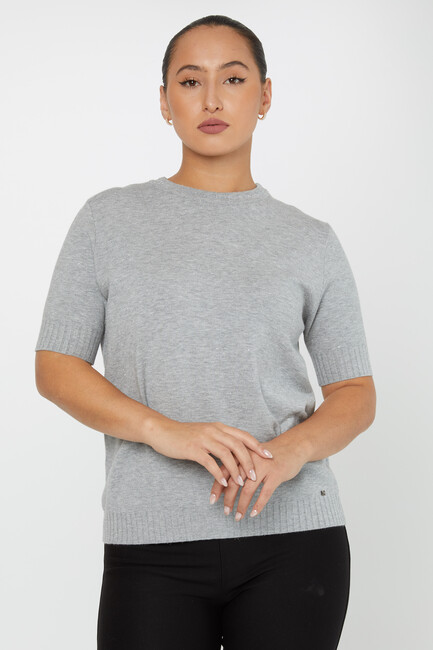 Women's Knitwear Glittery American Model Gray - 31053 | KAZEE - Thumbnail