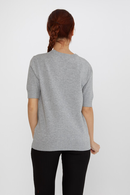 Women's Knitwear Glitter Detailed American Model Gray - 31635 | KAZEE - Thumbnail