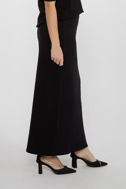 Women's Knitted Skirt Slit Detail Black - 31676 | KAZEE - Thumbnail