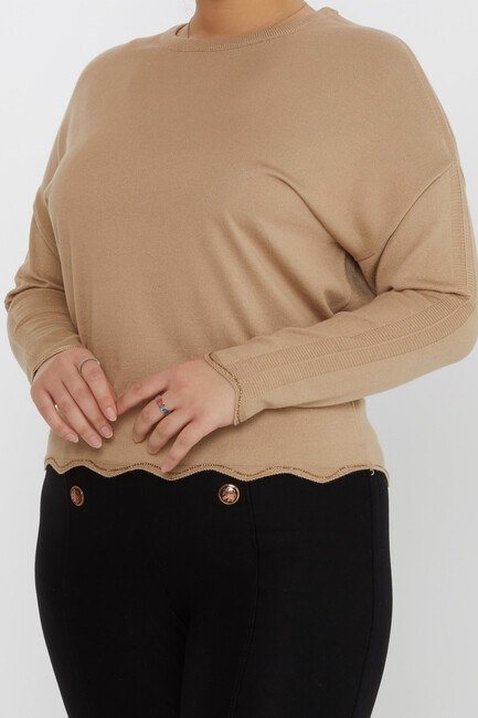 Women's Knitwear Sleeve Detailed Stone Beige - 31724 | KAZEE - Thumbnail