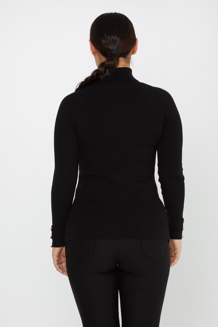 Women's Knitwear Sleeve Detail Black - 16173 | KAZEE - Thumbnail