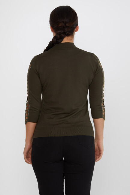 Women's Knitwear Arm Detail Stone Khaki - 31245 | KAZEE - Thumbnail