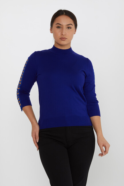 Women's Knitwear Sleeve Detailed Stoned Saks - 31245 | KAZEE - Thumbnail