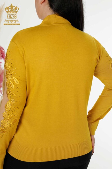 Women's Knitwear Sleeve Detailed Saffron - 30123 | KAZEE - Thumbnail