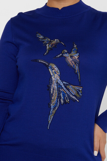 Women's Knitwear Stone Bird Patterned Saks - 31038 | KAZEE - Thumbnail