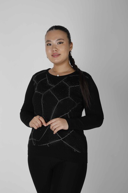 Women's Knitwear Stoned Black - 30531| KAZEE - Thumbnail