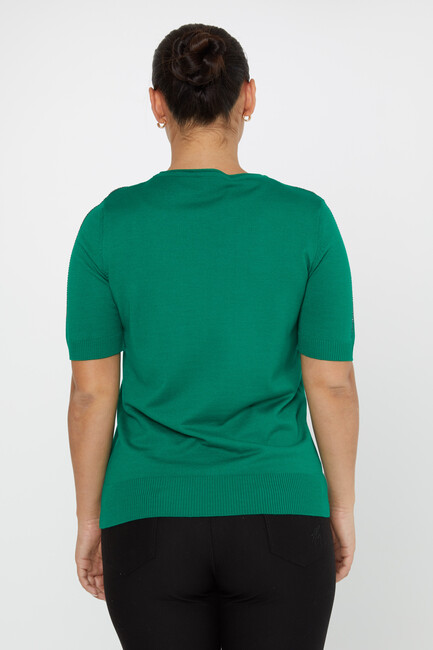 Women's Knitwear Stone Detailed American Model Emerald - 31237 | KAZEE - Thumbnail