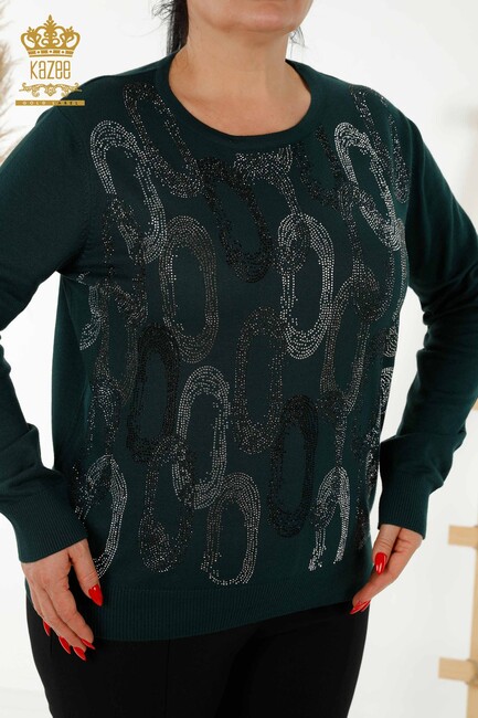 Women's Knitwear Stone Embroidered Nefti - 16964 | KAZEE - Thumbnail