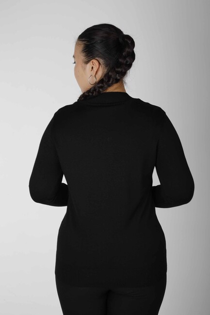 Women's Knitwear Stoned Long Sleeve Black - 30473 | KAZEE - Thumbnail