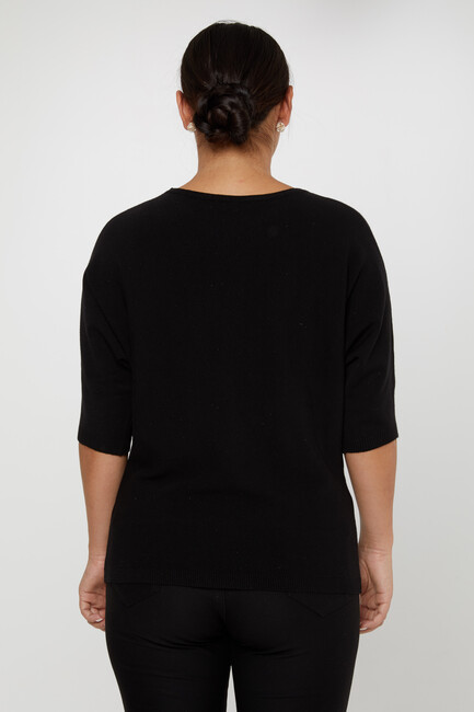 Women's Knitwear Stoned Long Sleeve Black - 31065 | KAZEE - Thumbnail