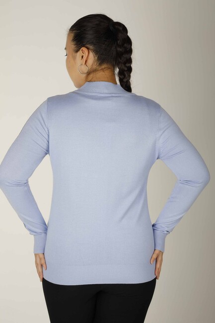 Women's Knitwear Stoned Long Sleeve Light Blue - 30473 | KAZEE - Thumbnail