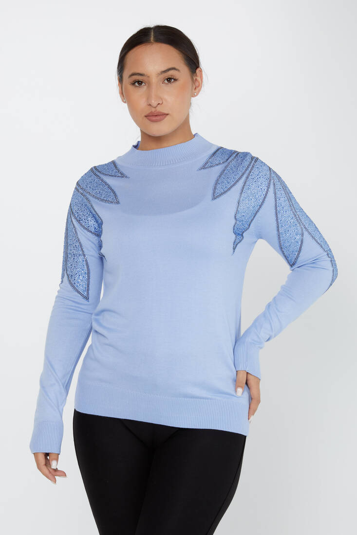 Women's Knitwear Stoned Long Sleeve Sweater Mint - 30114| KAZEE