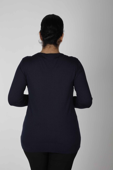 Women's Knitwear Stoned Navy Blue - 30531| KAZEE - Thumbnail