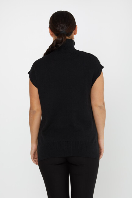 Women's Knitwear Stone Sweater Black - 30242 | KAZEE - Thumbnail