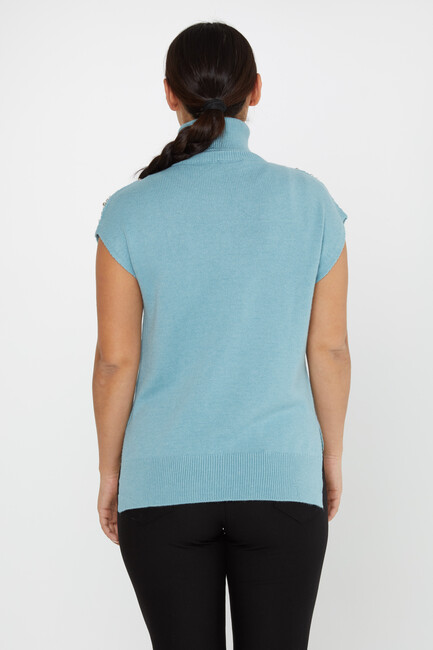 Women's Knitwear Stone Sweater Blue - 30242 | KAZEE - Thumbnail