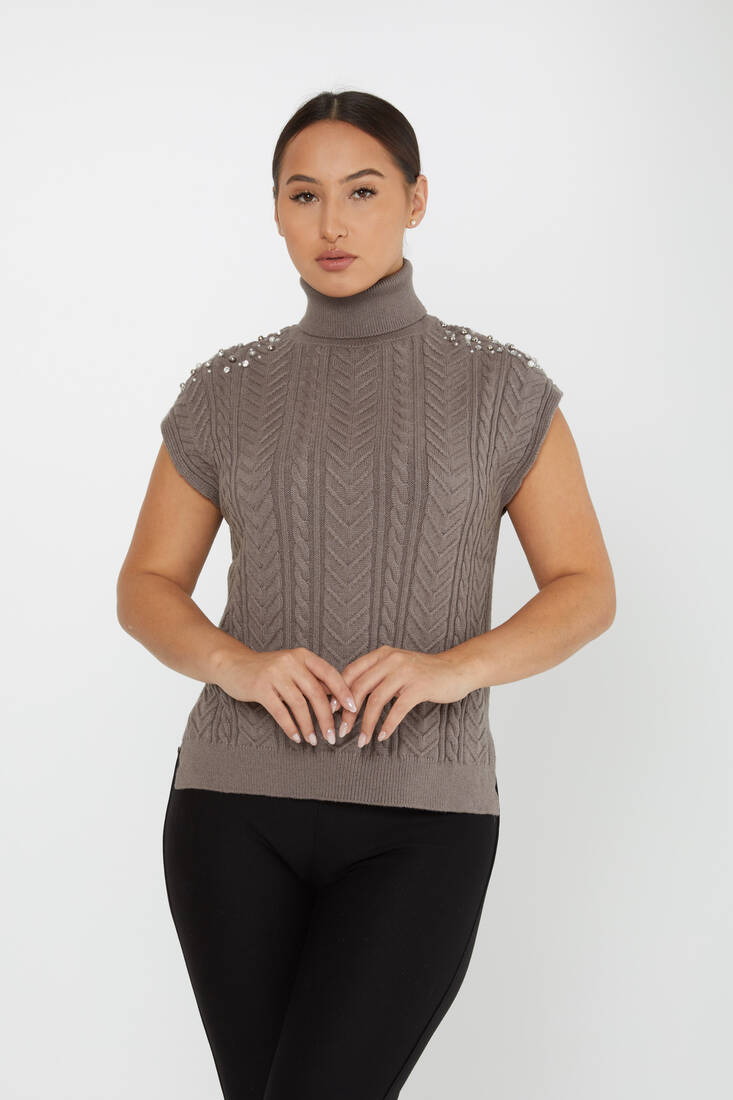 Women's Knitwear Stone Sweater Mink - 30242 | KAZEE