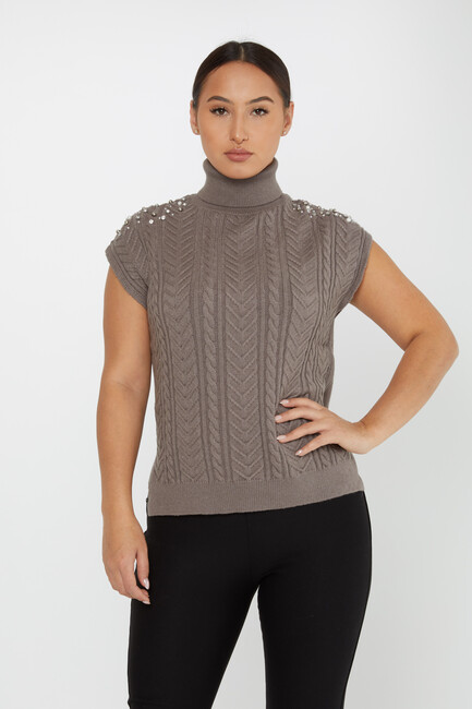 Women's Knitwear Stone Sweater Mink - 30242 | KAZEE - Thumbnail