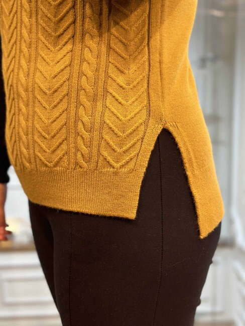 Women's Knitwear Stone Sweater Mustard - 30242 | KAZEE - Thumbnail