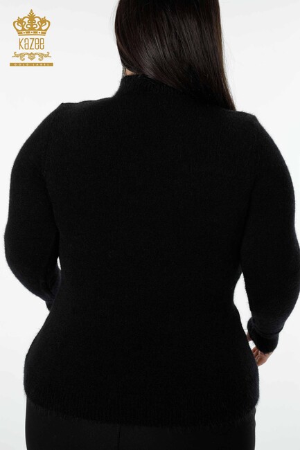 Women's Knitwear Sweater Angora Black - 18830 | KAZEE - Thumbnail