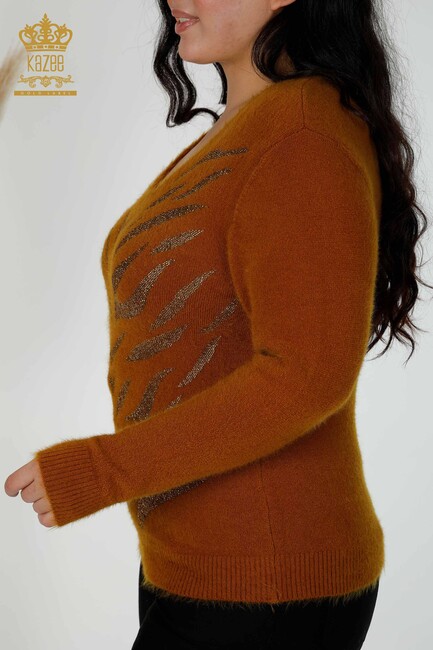 Women's Knitwear Sweater Angora Mustard - 16994 | KAZEE - Thumbnail