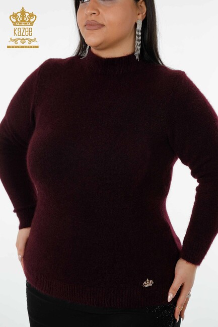 Women's Knitwear Sweater Angora Plum - 18830 | KAZEE - Thumbnail