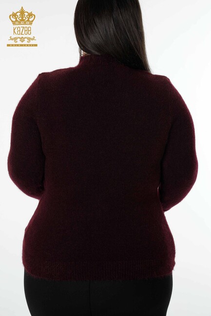 Women's Knitwear Sweater Angora Plum - 18830 | KAZEE - Thumbnail