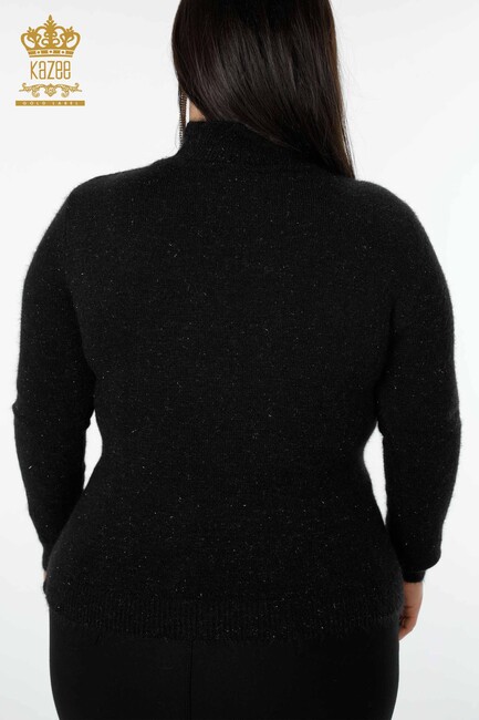 Women's Knitwear Sweater Cat Patterned Black - 19071 | KAZEE - Thumbnail