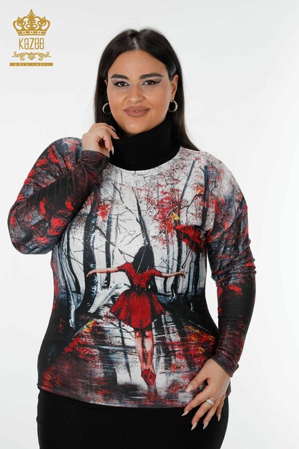 Women's Knitwear Sweater Digital Printed Pattern - 16917 | KAZEE - Thumbnail