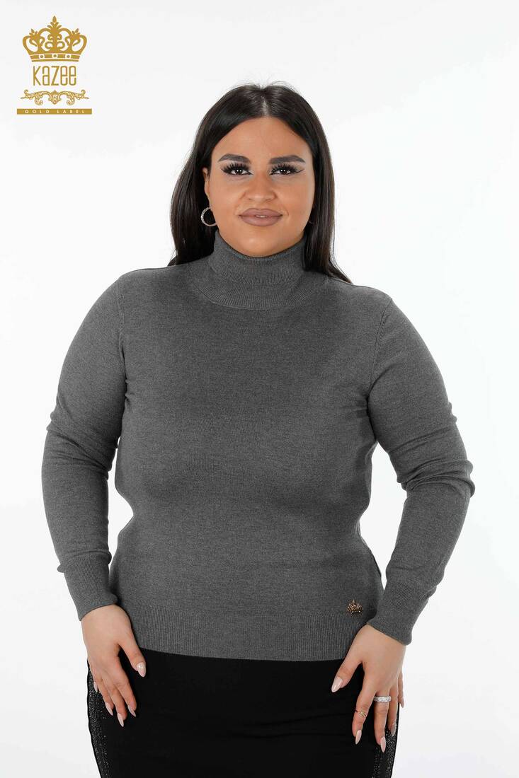 Women's Knitwear Sweater Turtleneck Anthracite - 15134 | KAZEE