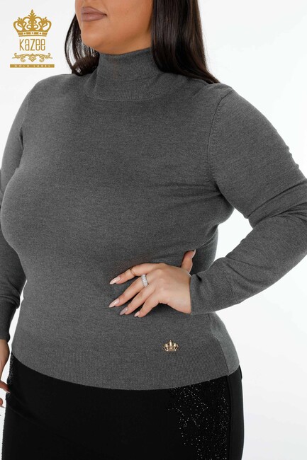 Women's Knitwear Sweater Turtleneck Anthracite - 15134 | KAZEE - Thumbnail