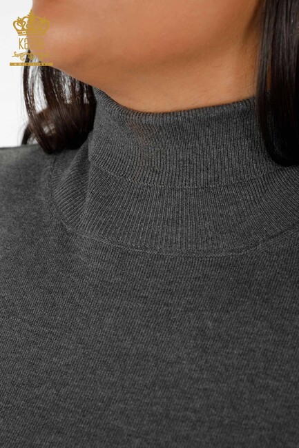 Women's Knitwear Sweater Turtleneck Anthracite - 15134 | KAZEE - Thumbnail