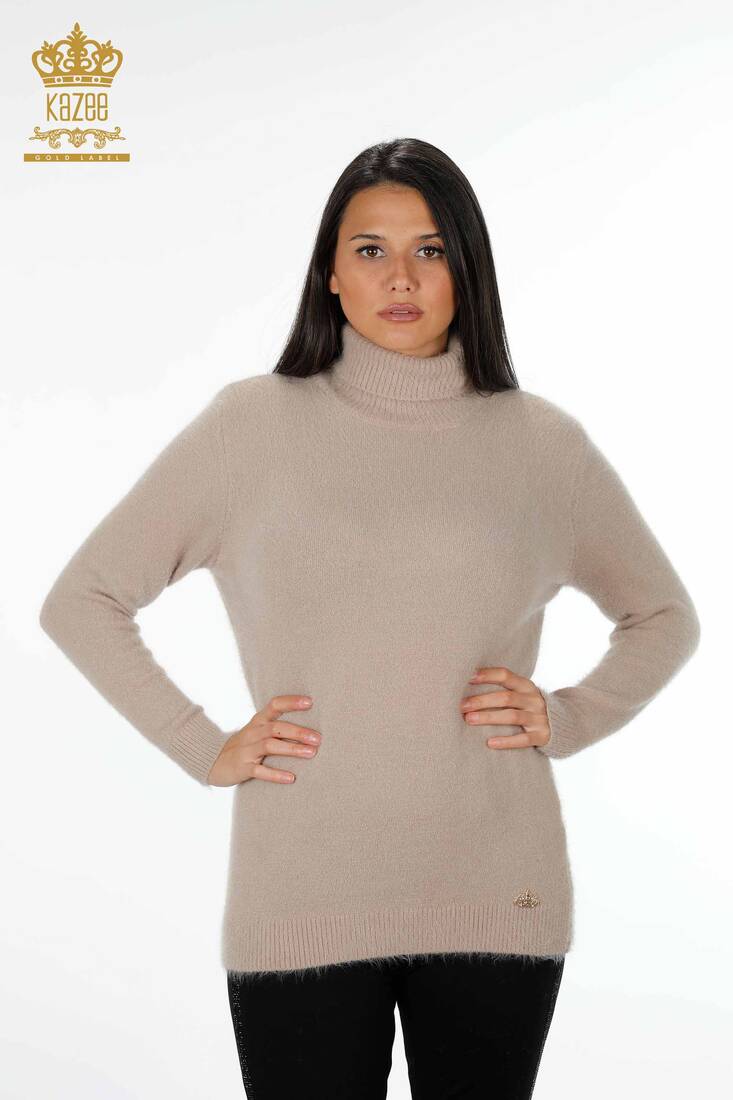 Women's Knitwear Sweater Turtleneck Beige - 18843 | KAZEE