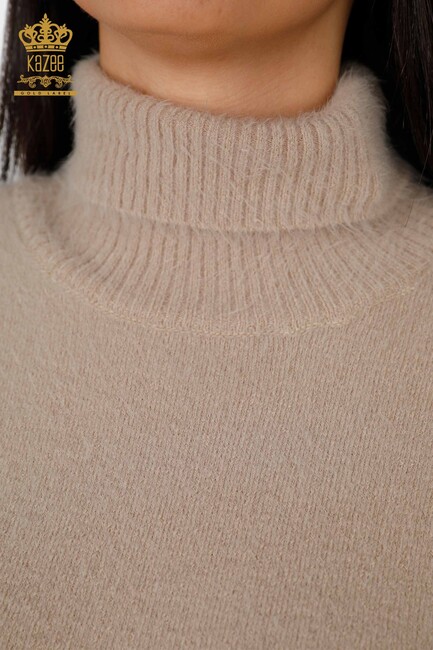 Women's Knitwear Sweater Turtleneck Beige - 18843 | KAZEE - Thumbnail