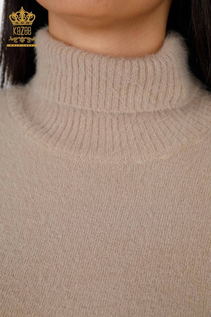 Women's Knitwear Sweater Turtleneck Beige - 18843 | KAZEE