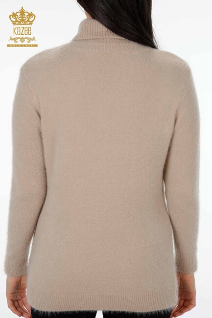 Women's Knitwear Sweater Turtleneck Beige - 18843 | KAZEE - Thumbnail