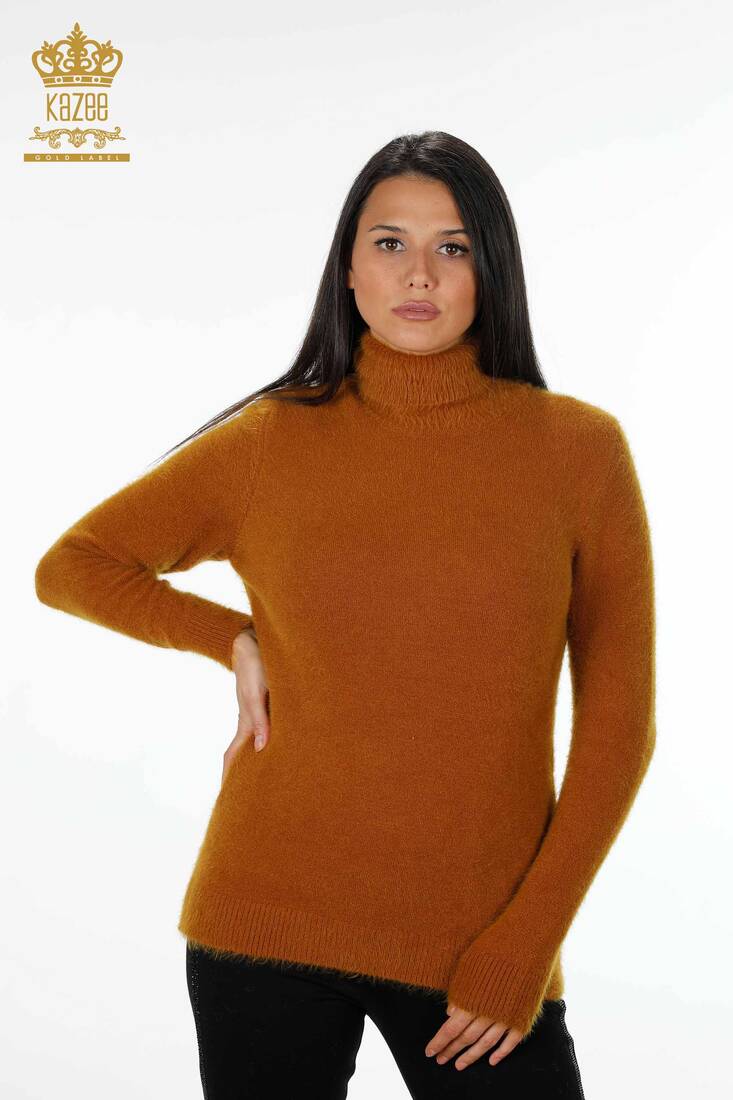 Women's Knitwear Sweater Turtleneck Mustard - 18843 | KAZEE