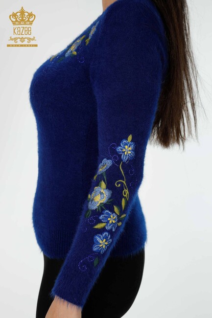 Women's Knitwear Sweater Flower Embroidered Saks - 18917 | KAZEE - Thumbnail