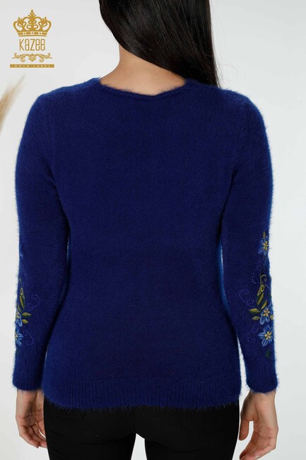 Women's Knitwear Sweater Flower Embroidered Saks - 18917 | KAZEE - Thumbnail